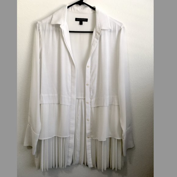 Banana Republic button down blouse with chiffon pleats, Size S - Picture 1 of 6